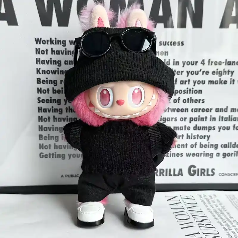 cute labubu doll clothes elegant pastel pink dress and accessories