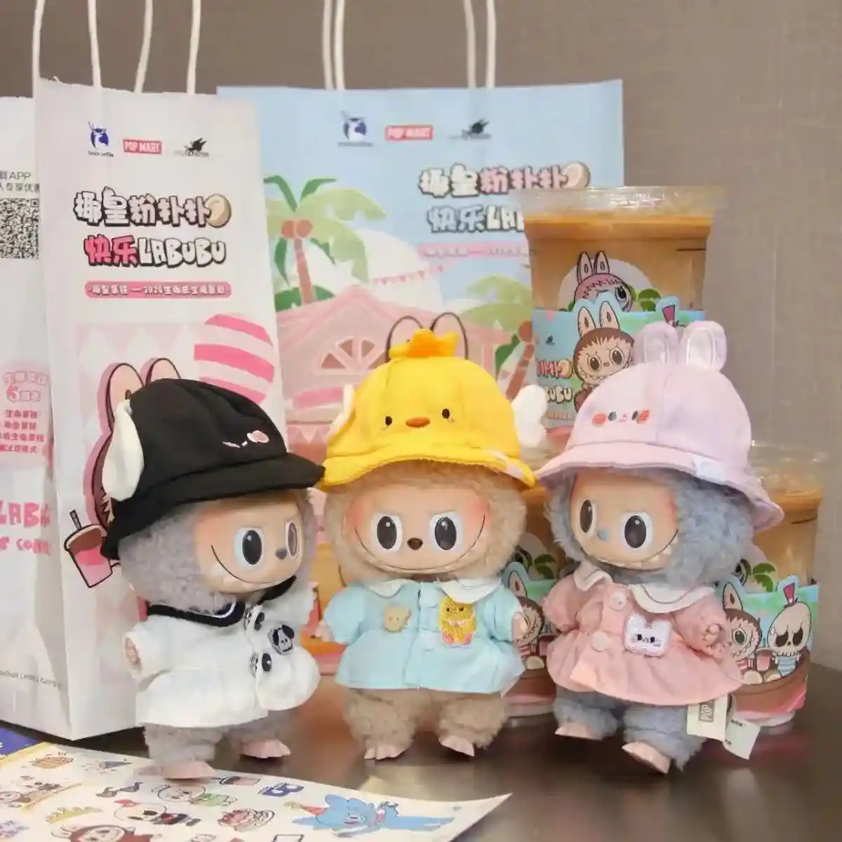 cute labubu doll dress and hat outfit set 17cm perfect fit