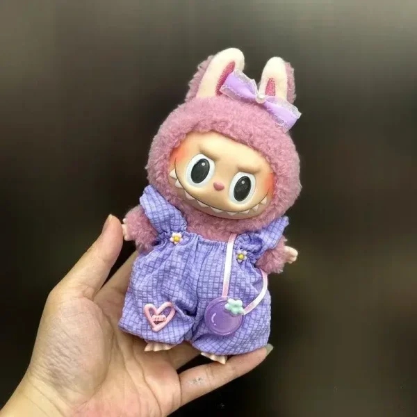 cute labubu doll outfit for collectors bunny overalls set