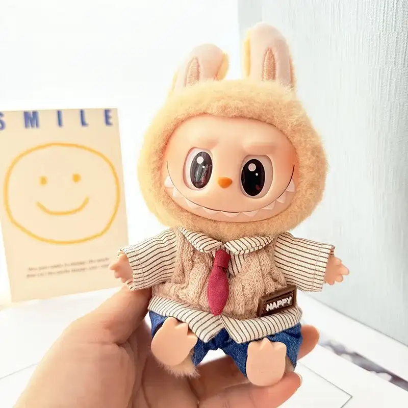 cute labubu doll outfit with miniature camera and glasses