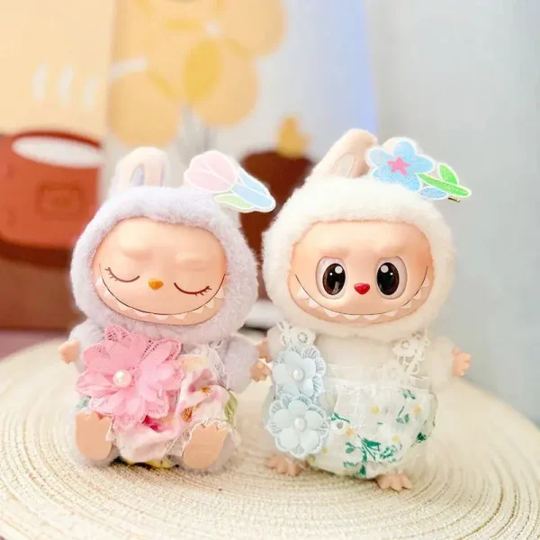 cute labubu doll pink floral jumpsuit replacement outfit