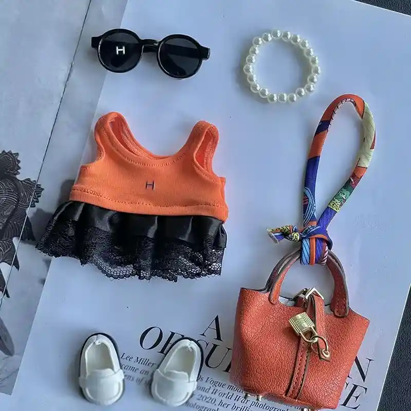 cute labubu doll swimsuit and backpack outfit set for summer