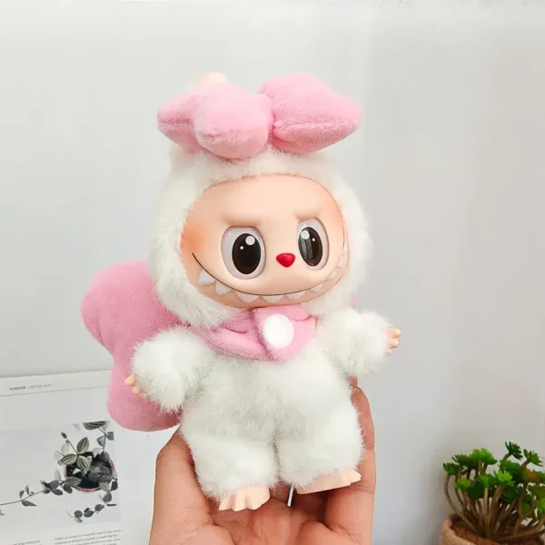 cute labubu dress up outfit pink bow and wings included