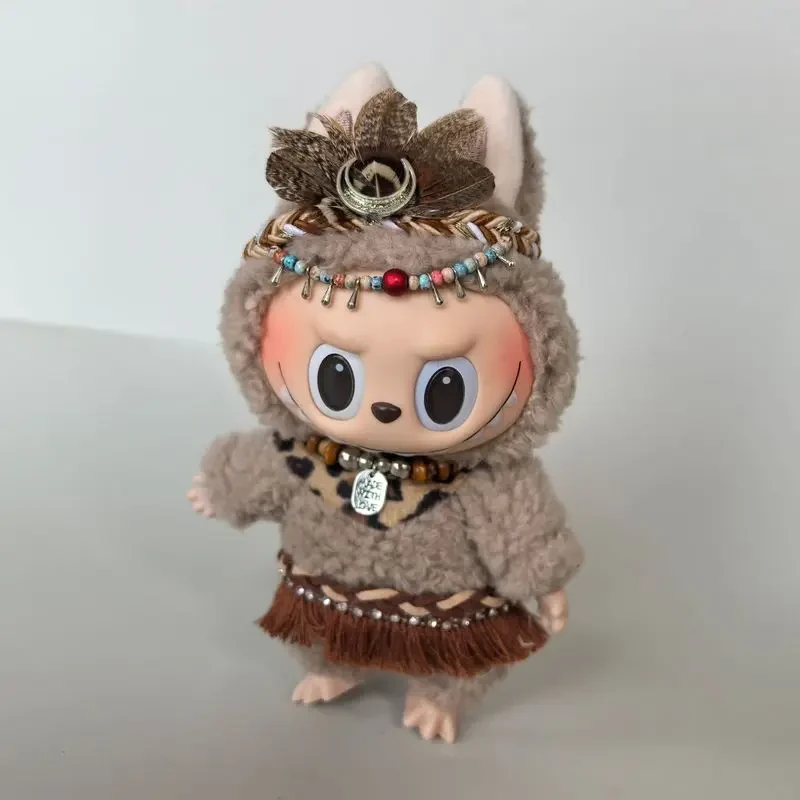 cute labubu outfit beige brown pink color palette