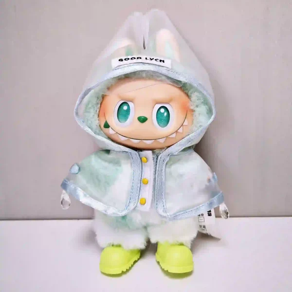 cute labubu raincoat and boots for doll photography