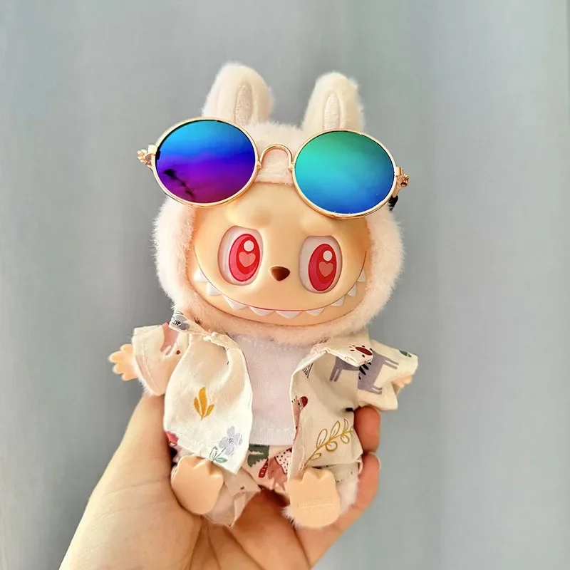 cute lemon print summer outfit for 15cm 17cm labubu dolls