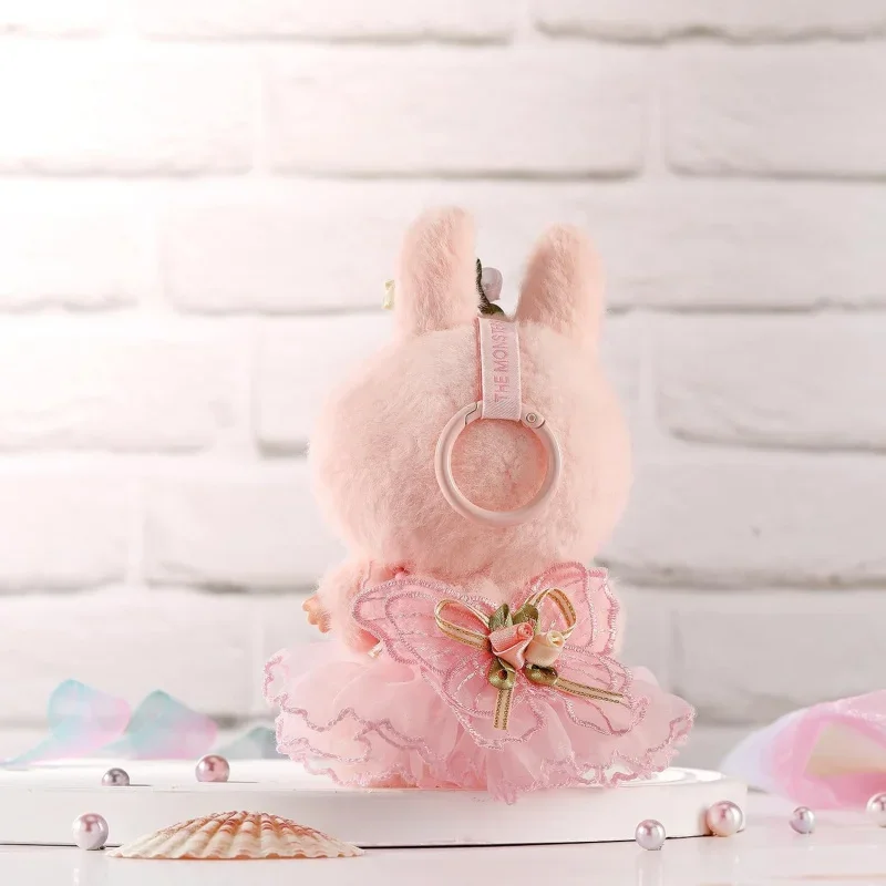 cute pink bunny costume for 17cm labubu doll accessories