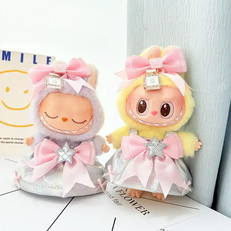 cute pink labubu doll clothes kpop style accessories