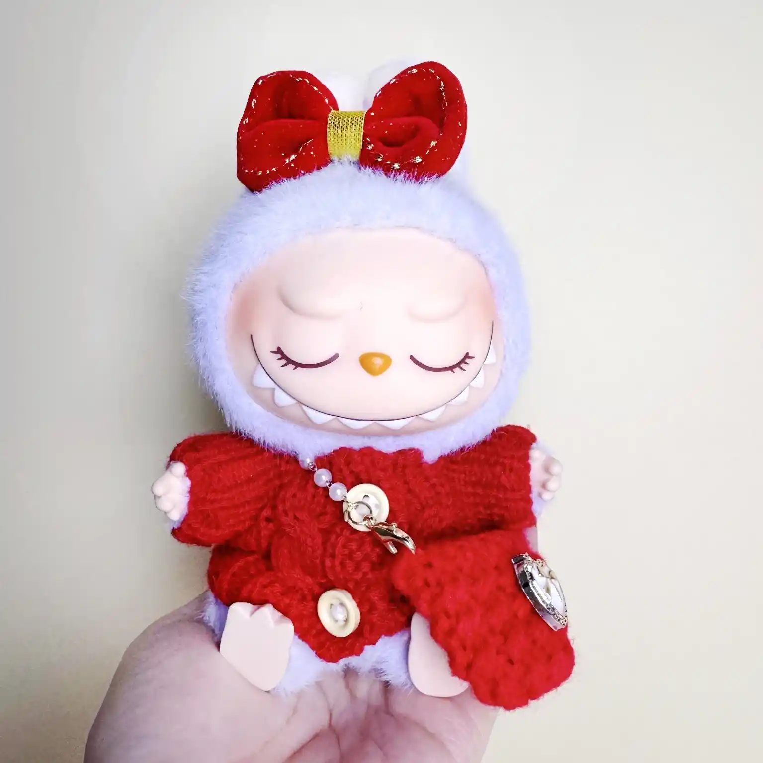 cute red labubu doll clothes outfit 17cm plush doll