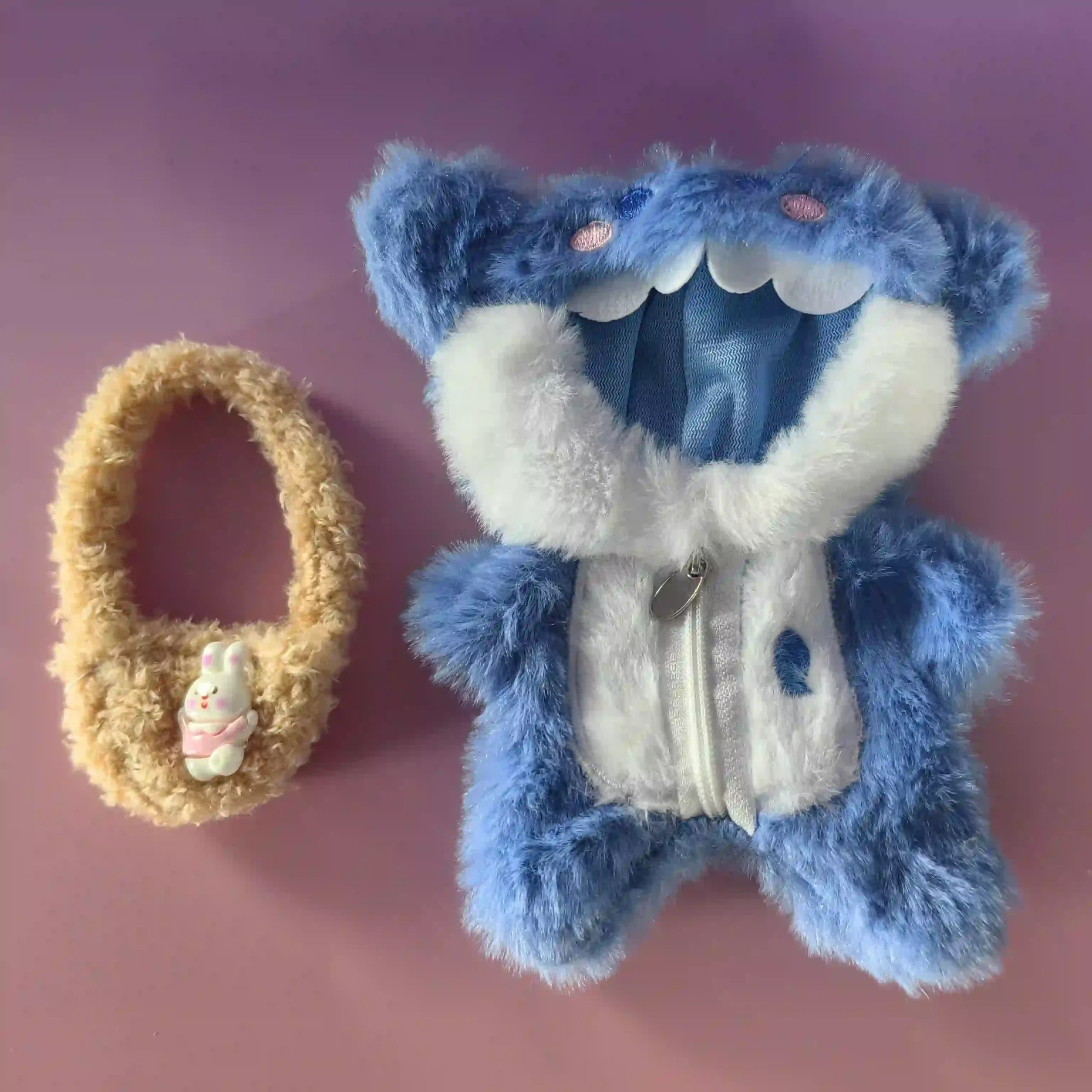 cute small labubu doll clothes hoodie plush monster costume accessory scaled