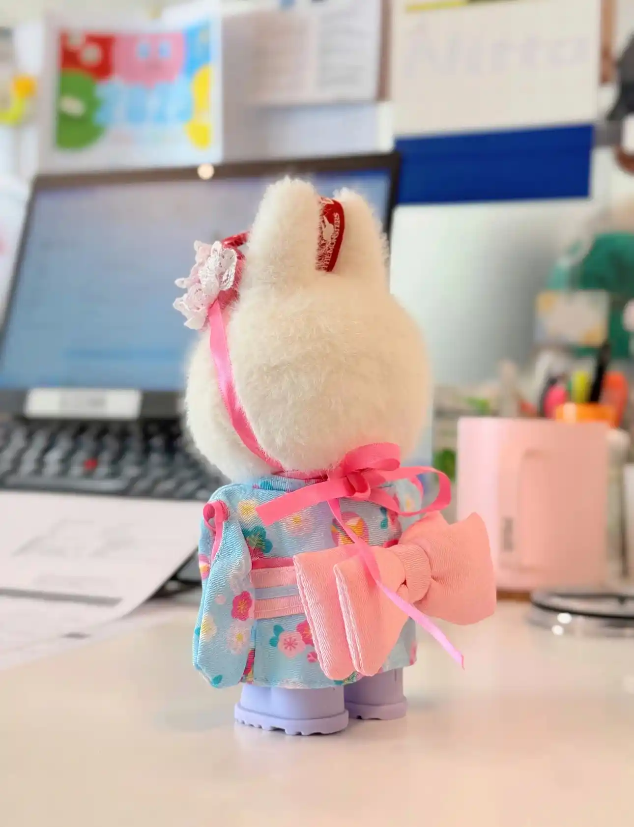 cute summer clothes for 17cm Labubu doll vacation photos