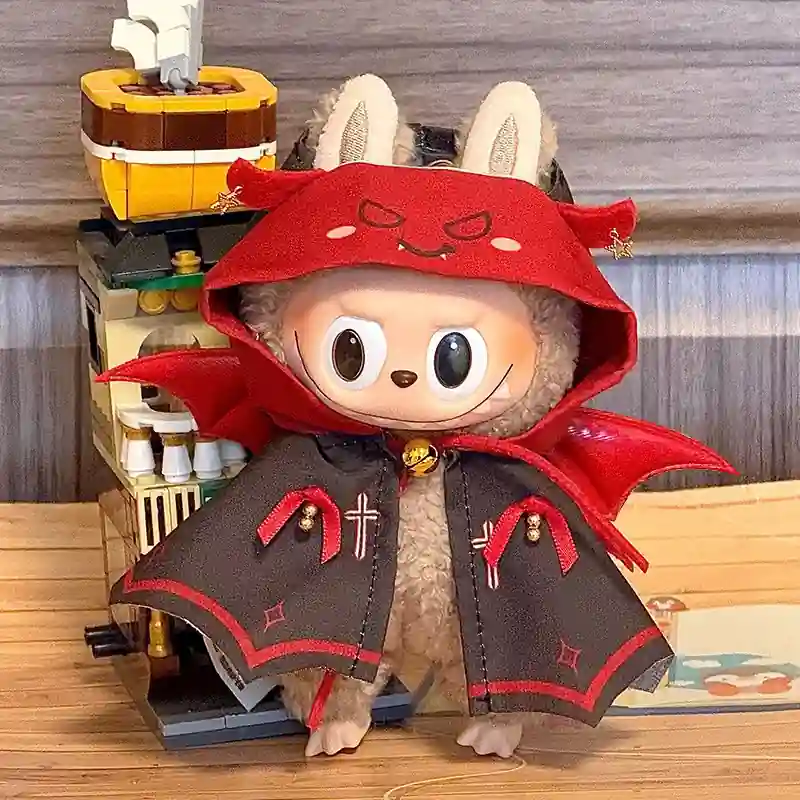 cute vampire cloak for labubu dolls v1 v2 v3 versions 15 17cm