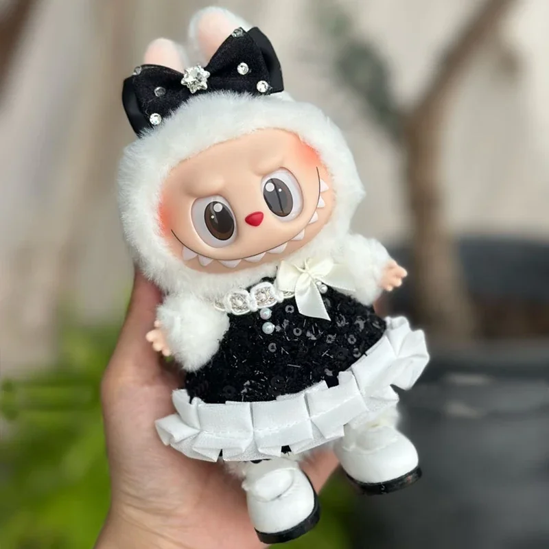 designer 17cm Labubu doll clothes plush toy outfit