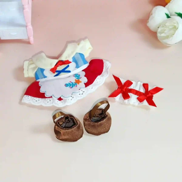 detailed 17cm Labubu maid outfit with layered skirt