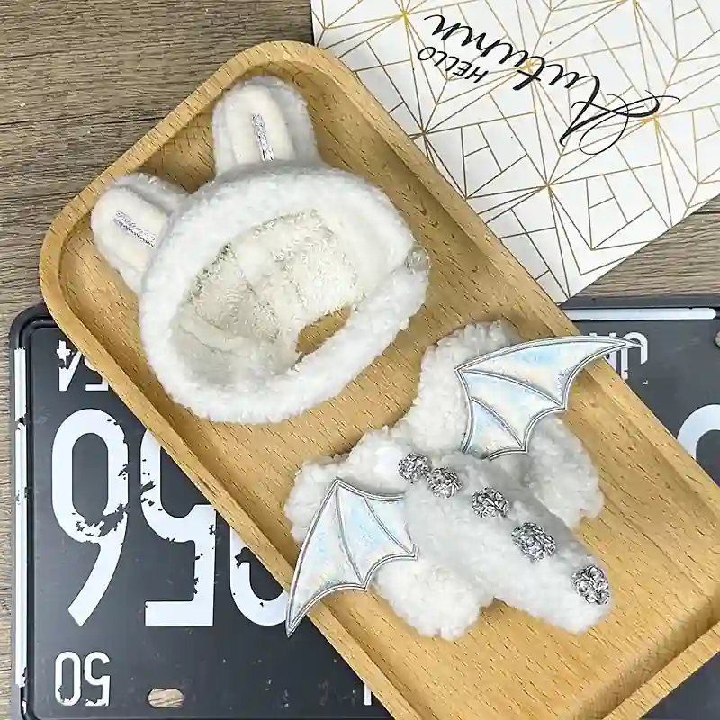 detailed labubu bunny monster costume for 15 17cm mini plush dolls