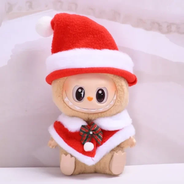 detailed labubu christmas clothes with jingle bells