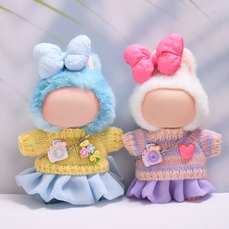 doll clothes 17cm size strawberry applique sweater set