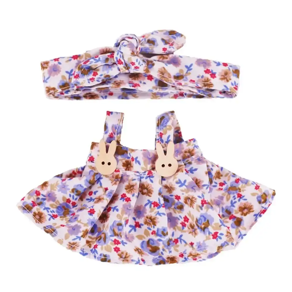 doll clothes replacement set for labubu doll floral theme