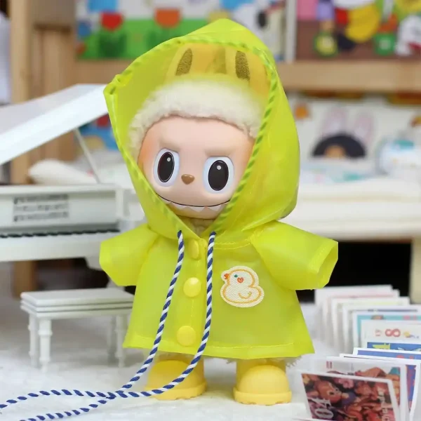 durable 17cm Labubu doll raincoat for everyday use