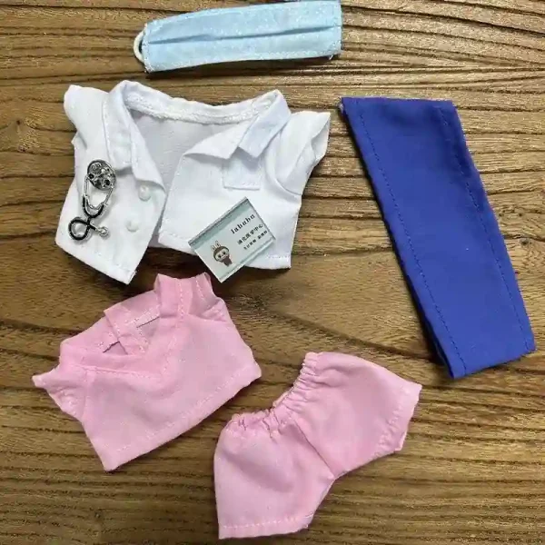 durable and soft Labubu doctor costume for 17cm doll