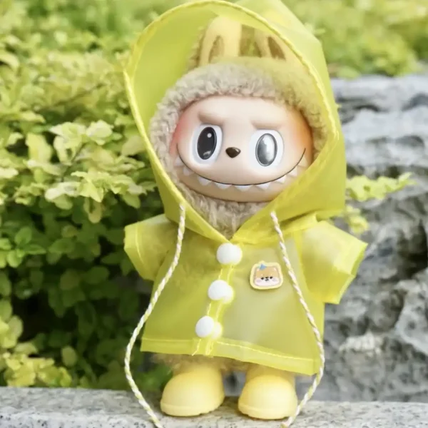 durable labubu raincoat outfit for 17cm doll comfy casual
