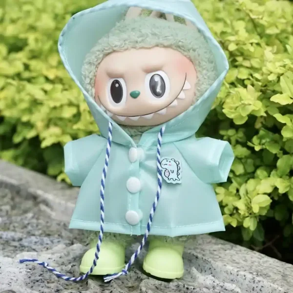 durable raincoat for 17cm Labubu dolls playtime adventures