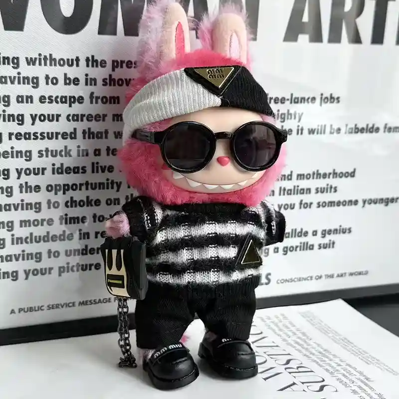 elegant labubu doll dress with lace detailing perfect for photos