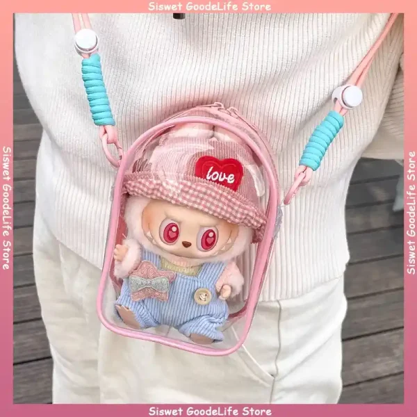 ellipse shaped pvc bag ideal for labubu doll storage