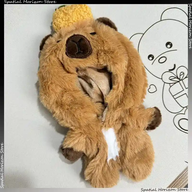 embroidered brown bear face onesie outfit for 15 17cm mini dolls