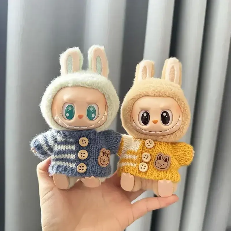 embroidered bunny patch labubu knit sweater outfit for dolls