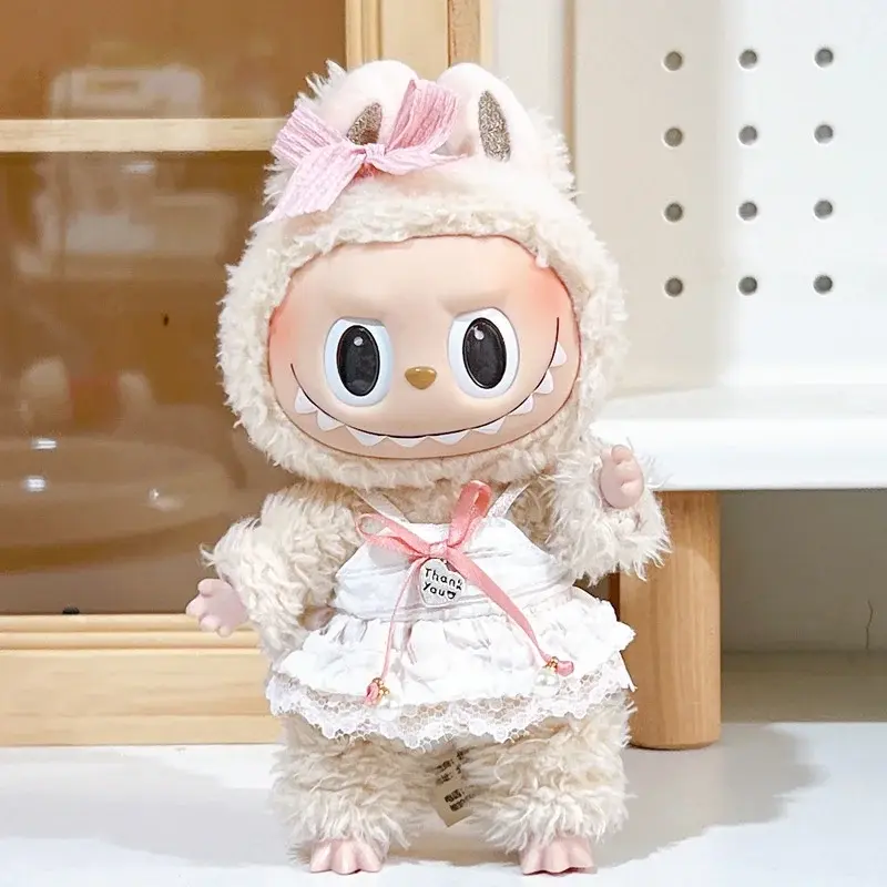 exquisite silver labubu doll dress outfit 2025 new