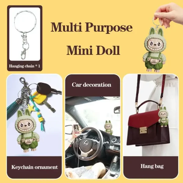 face changing labubu bunny keychain for birthday gifts