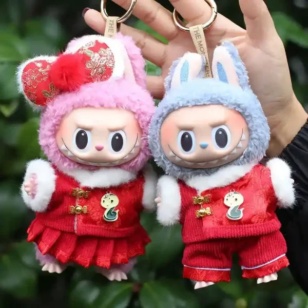 festive lunar new year labubu outfit for 15 17cm dolls