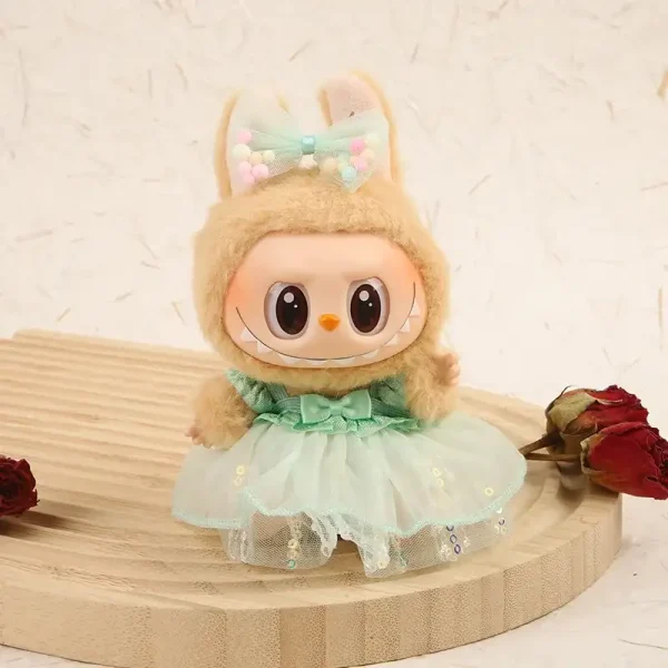 first generation labubu doll pastel tulle dress