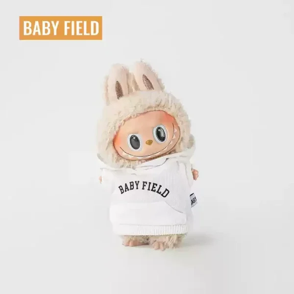 grey and black labubu hoodie outfit 17cm doll set