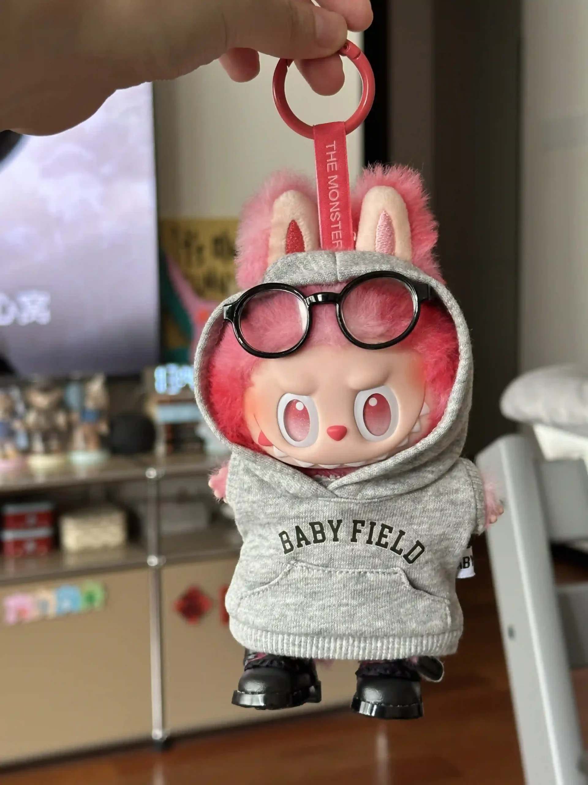 grey labubu hoodie outfit 17cm doll baby field set scaled