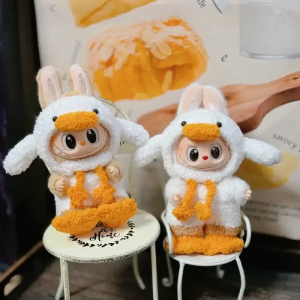 handcrafted crochet duck clothing for 17cm Labubu doll