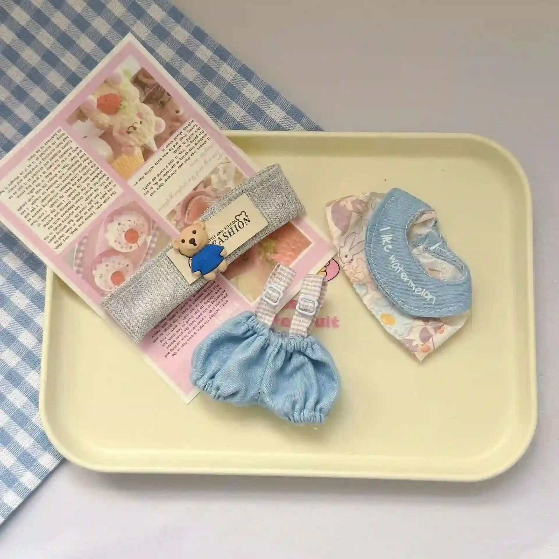 handmade 17cm labubu doll clothes denim outfit set kid gift