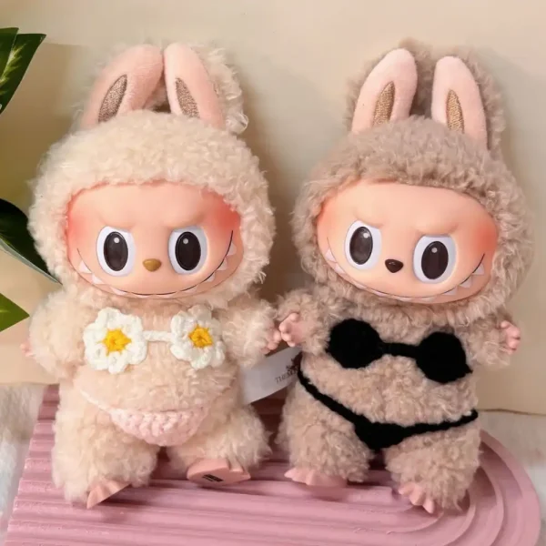 handmade crocheted bikini for 15 17cm labubu doll clothes
