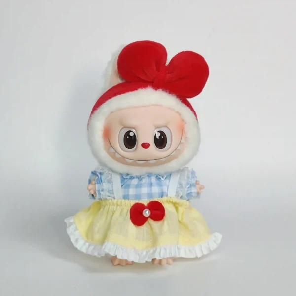 handmade crocheted cherry details Labubu doll outfit