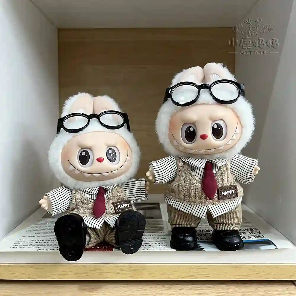 handmade knitted labubu outfit set for 15 17cm dolls