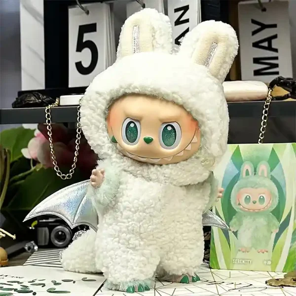 handmade labubu bunny monster costume for 15 17cm zimomo head cover dolls