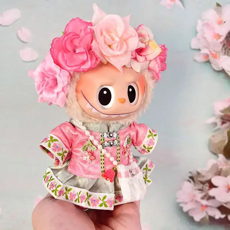 handmade labubu clothing hairpin flower design
