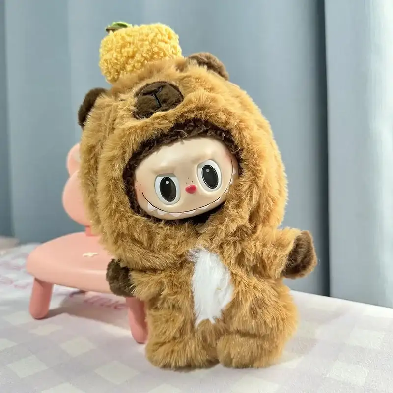 handmade labubu doll clothes brown bear onesie outfit gift for fans