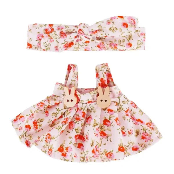 handmade labubu doll outfit set matching floral design