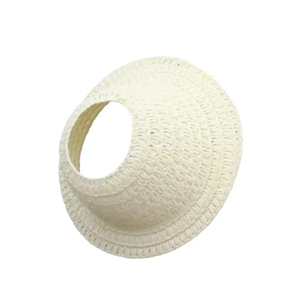 handmade labubu straw hat with soft plush bunny ears detail