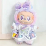 handmade lavender butterfly dress for 17cm labubu vinyl doll