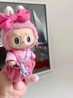 handmade pink labubu clothes 17cm doll outfit accessory