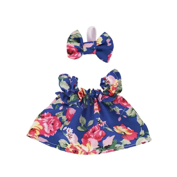 handmade style labubu doll clothes floral dress and bow