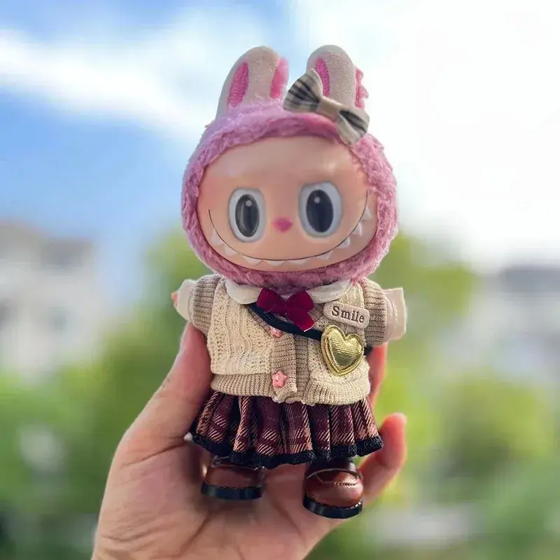 high quality 17cm Labubu school uniform outfit for dolls